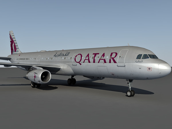 airbus a321 qatar 3d model - Airbus A321 Qatar Airways by Eric.Levi