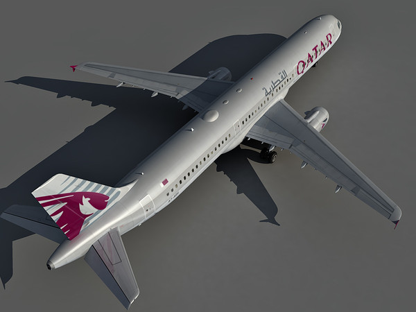airbus a321 qatar 3d model - Airbus A321 Qatar Airways by Eric.Levi