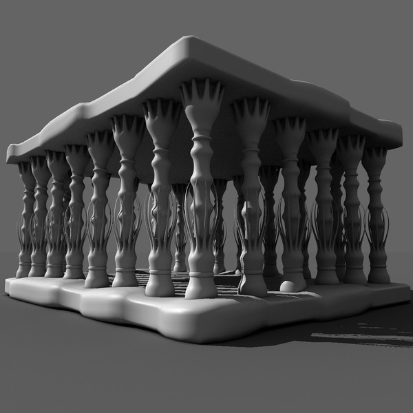columns underwater ruins 3d 3ds - Underwater Temple by KeremGogus
