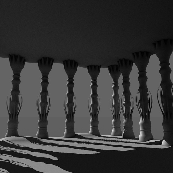 columns underwater ruins 3d 3ds - Underwater Temple by KeremGogus