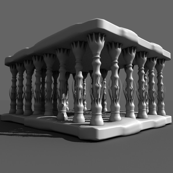 columns underwater ruins 3d 3ds - Underwater Temple by KeremGogus