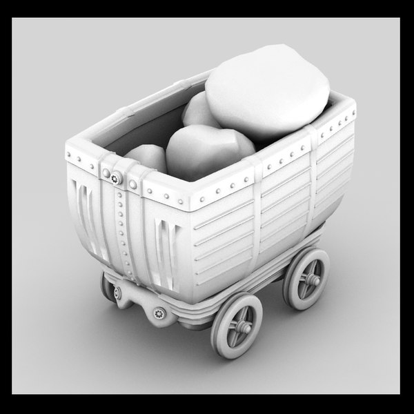 3d metal carts model - mine cart textured... by Litarvan