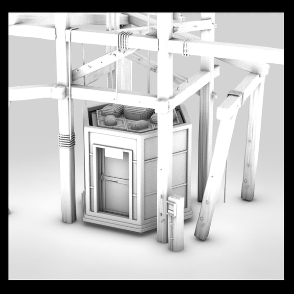 elevator old 3d 3ds - old elevator textured... by Litarvan
