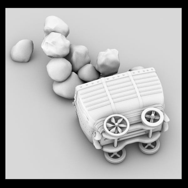 3d metal carts model - mine cart textured... by Litarvan