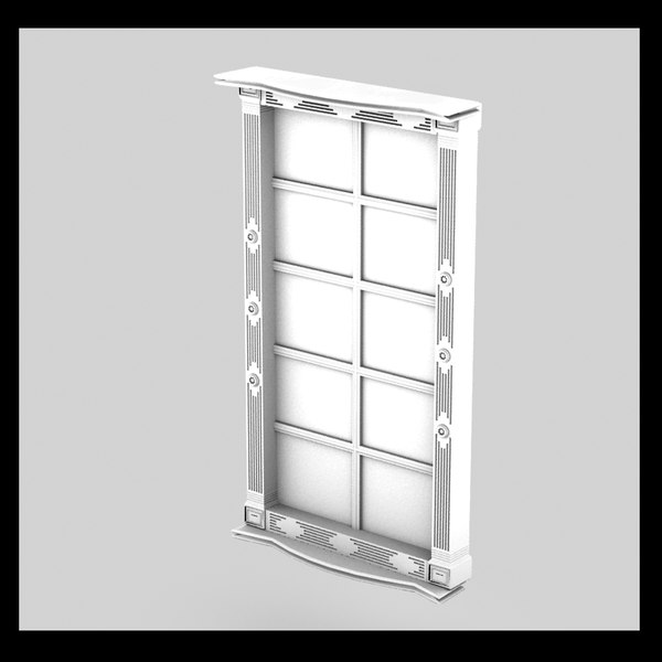window wood curtain 3d model - window textured... by Litarvan