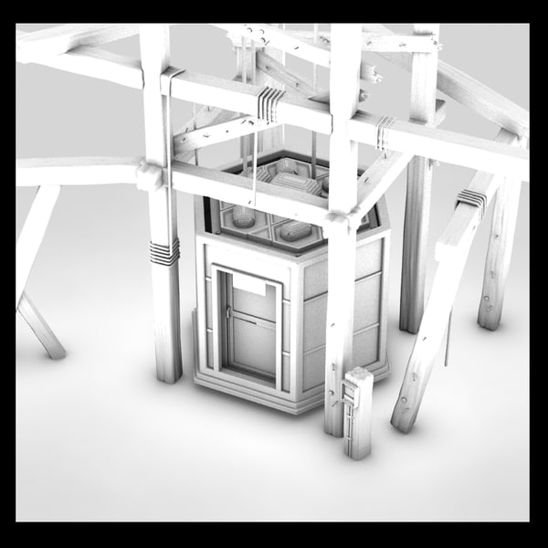 elevator old 3d 3ds - old elevator textured... by Litarvan