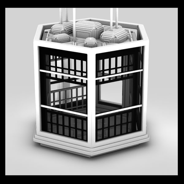 elevator old 3d 3ds - old elevator textured... by Litarvan
