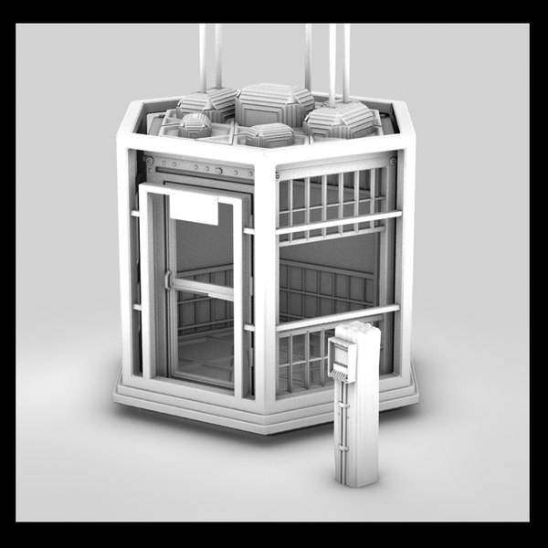 elevator old 3d 3ds - old elevator textured... by Litarvan