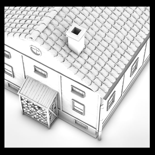 wooden planks 3d model - american building textured by Litarvan