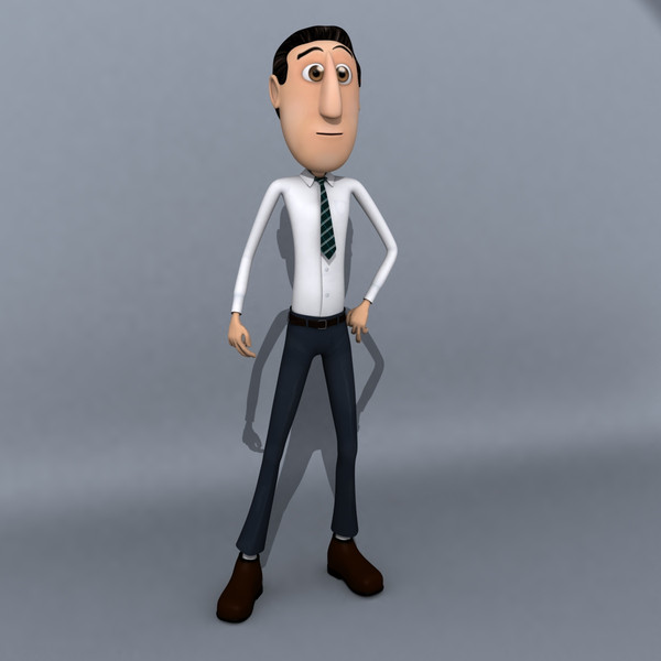 rigged cartoon 3d max - [Rigged] Cartoon Man  01 Office Worker by Denys Almaral