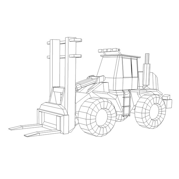 forklift lift heavy 3d model - Heavy Forklift by NesAn Studio