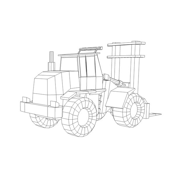 forklift lift heavy 3d model - Heavy Forklift by NesAn Studio