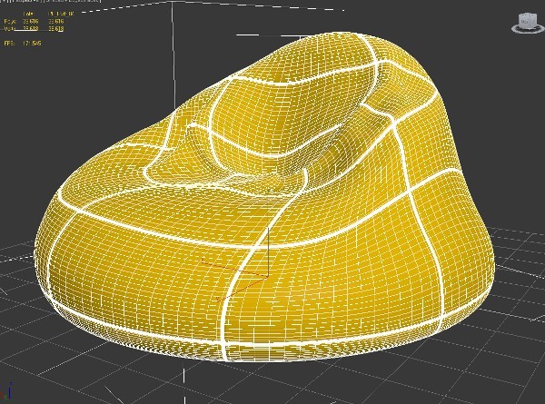 3ds bag chair - Puff_04 by PolygonFly