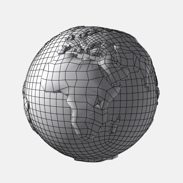 3d model cartoon earth continents - Toon Earth... by Denys Almaral