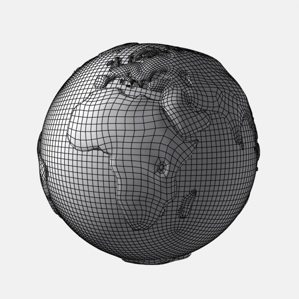 3d model cartoon earth continents - Toon Earth... by Denys Almaral