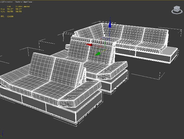 couch sofa 3d model - sofa_25 by PolygonFly
