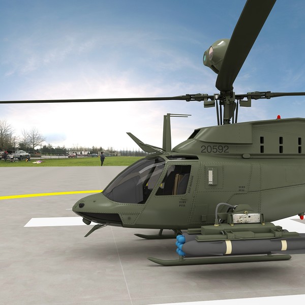 3d model oh-58d kiowa warrior helicopter - OH-58D Kiowa Warrior Helicopter by fuuuuuu