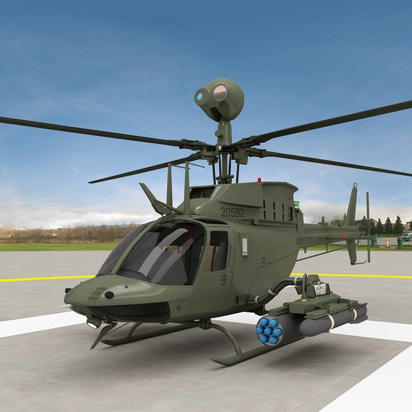 3d model oh-58d kiowa warrior helicopter - OH-58D Kiowa Warrior Helicopter by fuuuuuu