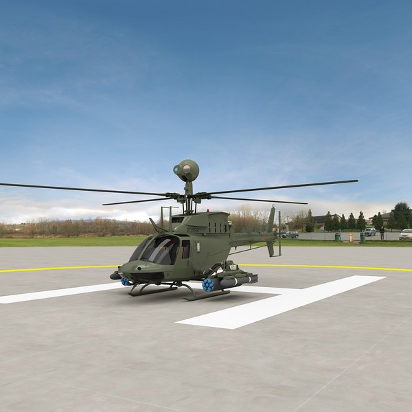 3d model oh-58d kiowa warrior helicopter - OH-58D Kiowa Warrior Helicopter by fuuuuuu