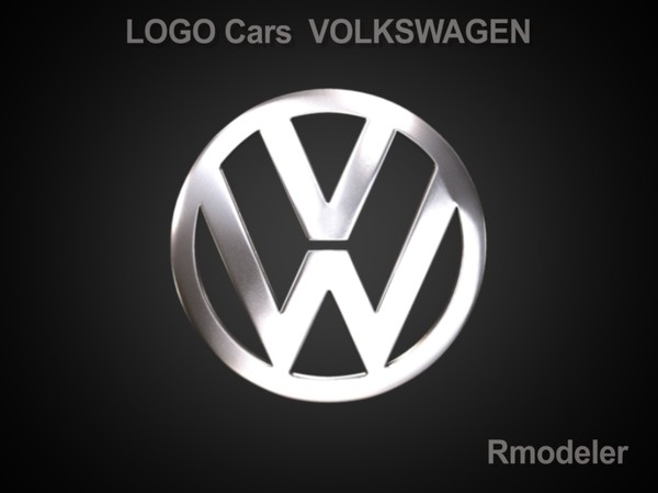 volkswagen car 3d obj - VW 3d Logo by Serega Rozhnov