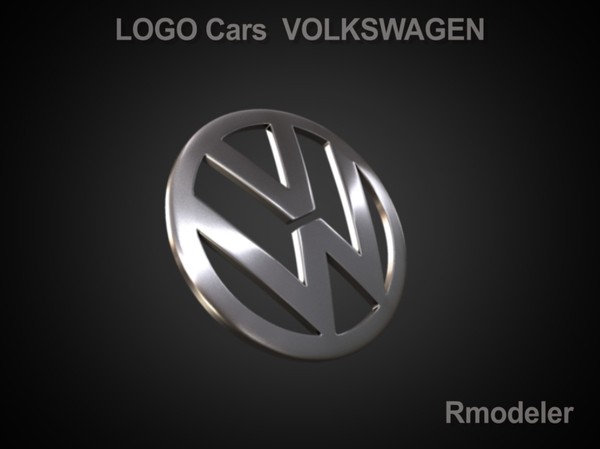 volkswagen car 3d obj - VW 3d Logo by Serega Rozhnov