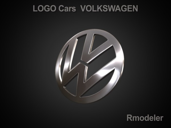 volkswagen car 3d obj - VW 3d Logo by Serega Rozhnov