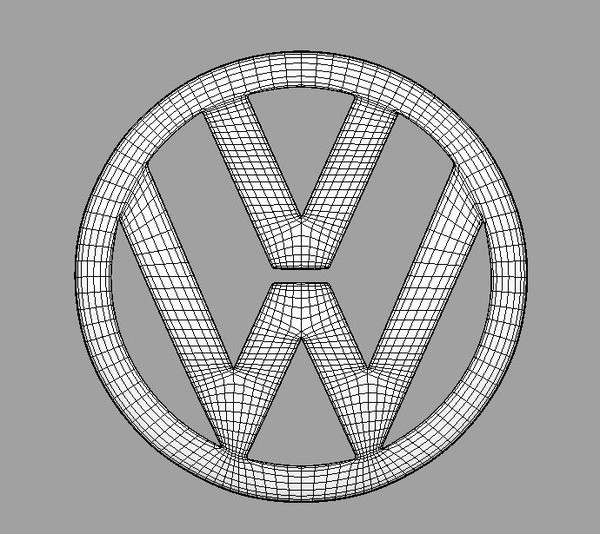 volkswagen car 3d obj - VW 3d Logo by Serega Rozhnov