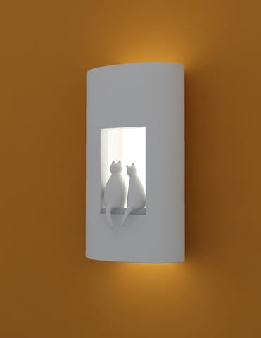 lamp 1821 3ds - 3d model of wall-table lamp Cats by zbignev