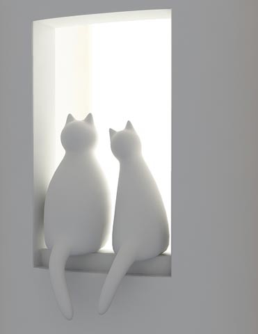 lamp 1821 3ds - 3d model of wall-table lamp Cats by zbignev