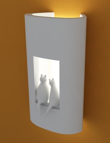 lamp 1821 3ds - 3d model of wall-table lamp Cats by zbignev
