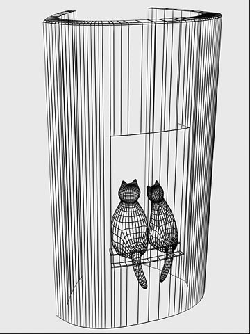 lamp 1821 3ds - 3d model of wall-table lamp Cats by zbignev