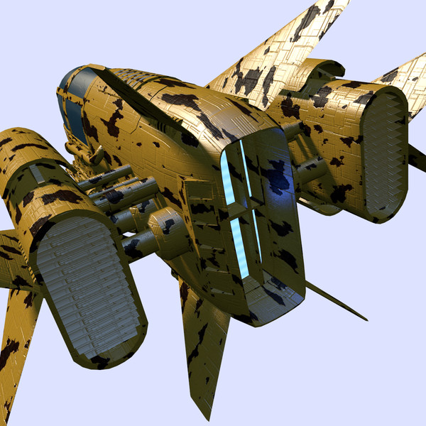 free obj mode old rusty space fighter - Rusty Fighter by yg3d