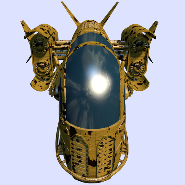 free obj mode old rusty space fighter - Rusty Fighter by yg3d
