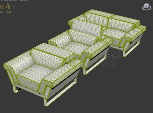 furniture sofa couch 3d 3ds - sofa_26_(3_models) by PolygonFly