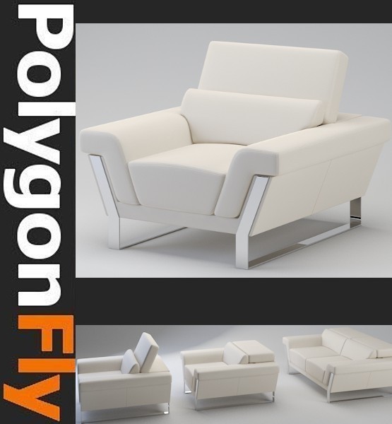 furniture sofa couch 3d 3ds - sofa_26_(3_models) by PolygonFly