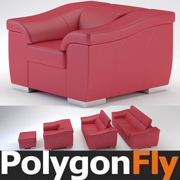 3d couch sofa - sofa_28_(4_models) by PolygonFly