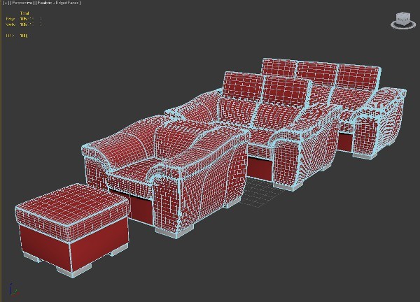 3d couch sofa - sofa_28_(4_models) by PolygonFly