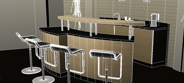 max minimalist mini bar interior - minimalist mini bar by Line 3D