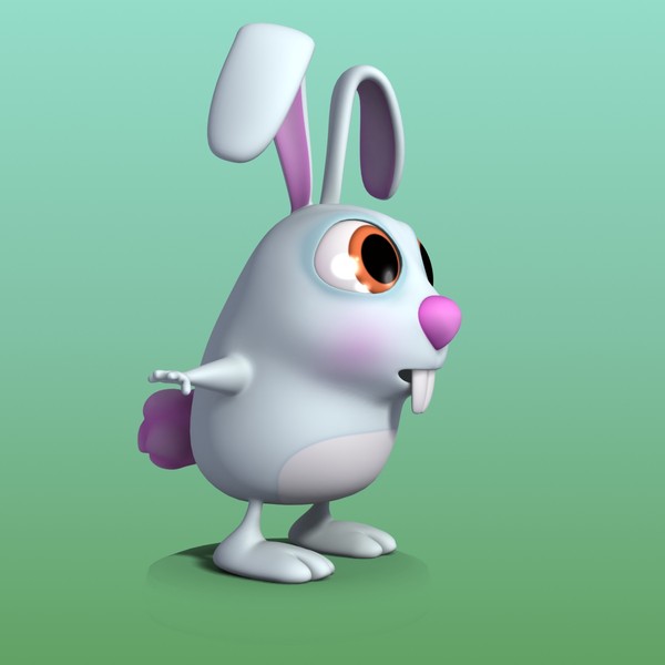 3d model of cartoon bunny - Cartoon Bunny 01 Blue by Denys Almaral