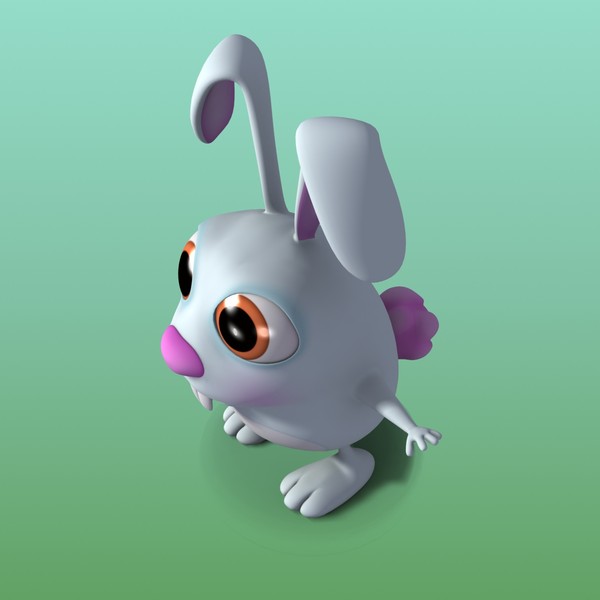 3d model of cartoon bunny - Cartoon Bunny 01 Blue by Denys Almaral