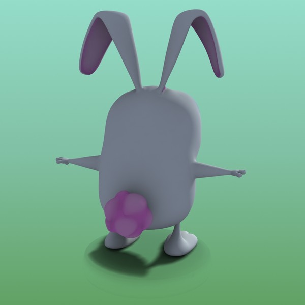 3d model of cartoon bunny - Cartoon Bunny 01 Blue by Denys Almaral