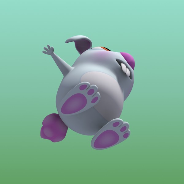 3d model of cartoon bunny - Cartoon Bunny 01 Blue by Denys Almaral