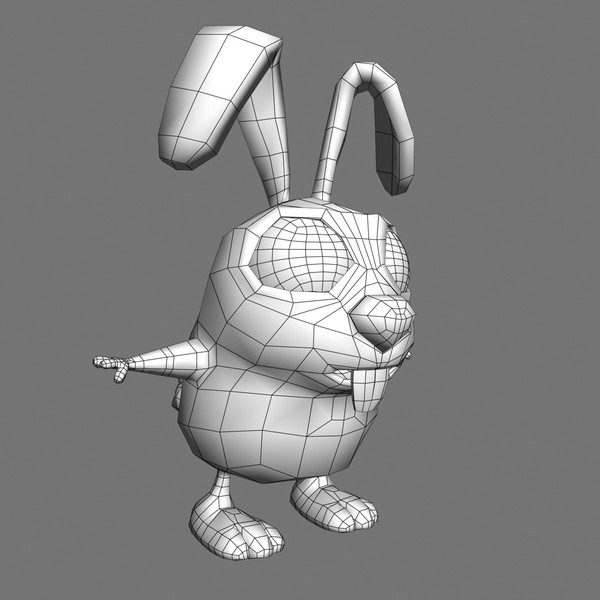 3d model of cartoon bunny - Cartoon Bunny 01 Blue by Denys Almaral