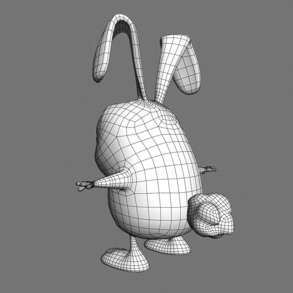 3d model of cartoon bunny - Cartoon Bunny 01 Blue by Denys Almaral