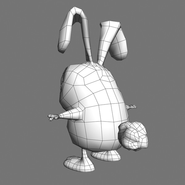3d model of cartoon bunny - Cartoon Bunny 01 Blue by Denys Almaral