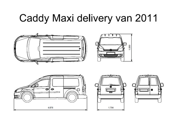 caddy maxi delivery van 3d model - VW Caddy Maxi delivery van 2011 by DreiDe