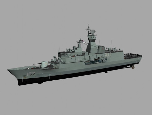 hmas asmd upgraded anzac 3d max - Anzac Class Frigate - ASMD Upgrade by jr_simpson