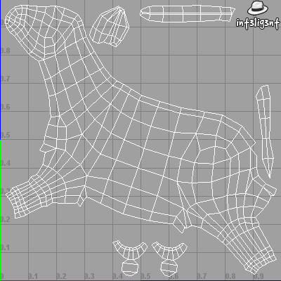 edge loop 3ds - Low Poly Donkey by Int3lig3nt