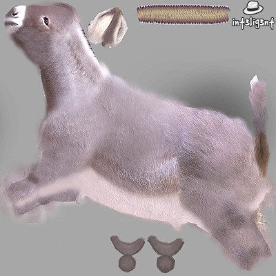 edge loop 3ds - Low Poly Donkey by Int3lig3nt