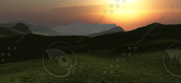 maya beautiful hilly terrain sunset - Sunset Hilly Terrain by elijah3d